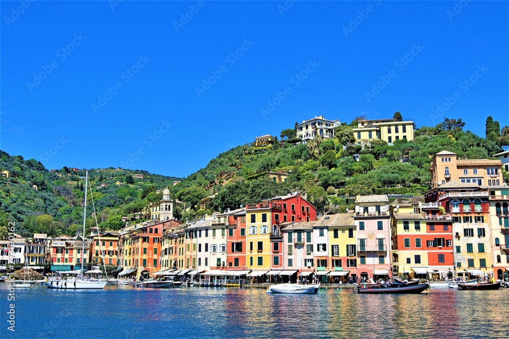 Panorama of Portofino Hatbour, Liguria, Italy