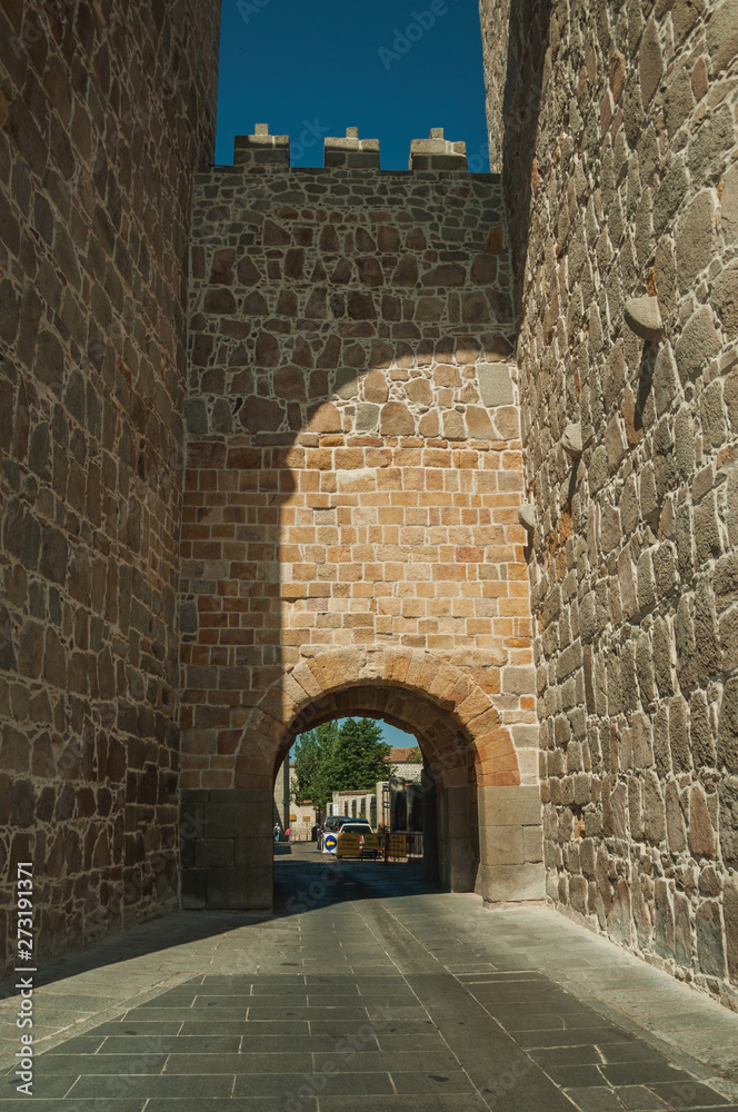 San Vicente Gate on the thick city wall of Avila