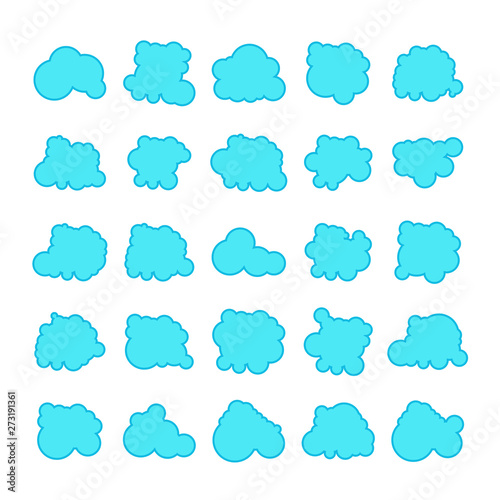 blue cloud shape collection vector