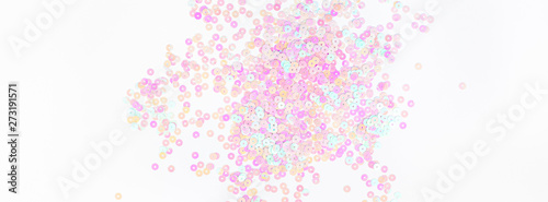 Pearl pastel confetti sparkles on white background