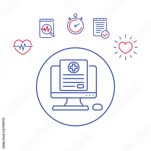 medical history vector line icon