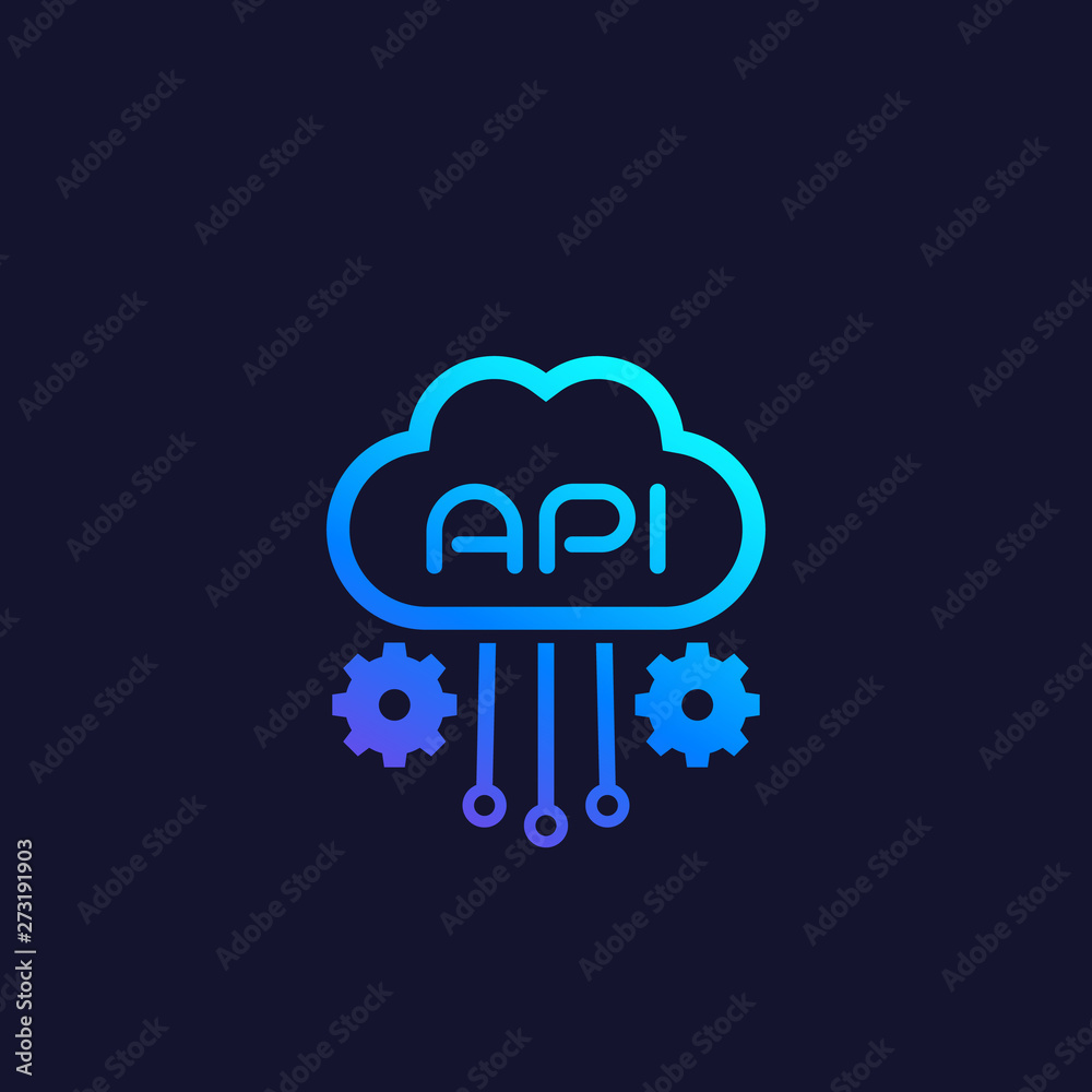 Cloud API, software integration vector icon Cloud API, software integration vector icon