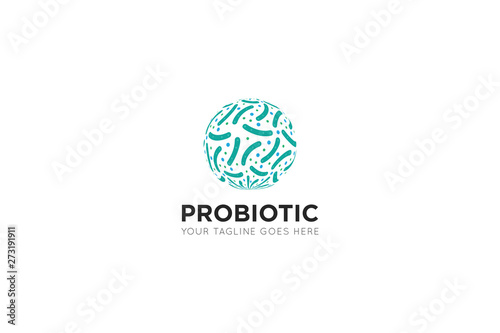 probiotic logo and icon vector illustration design template