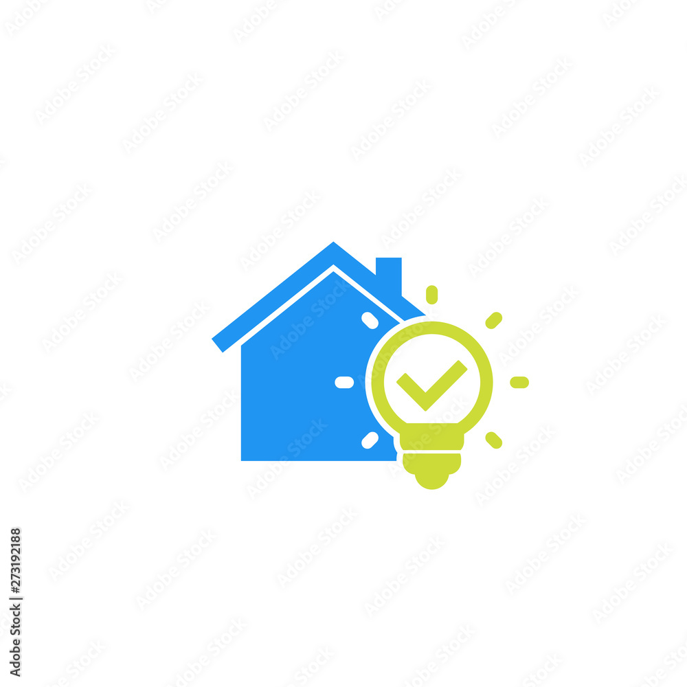 house and light bulb vector icon