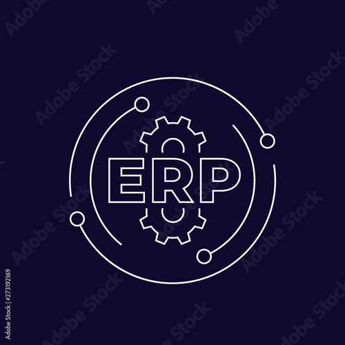 ERP, enterprise resource planning, linear icon