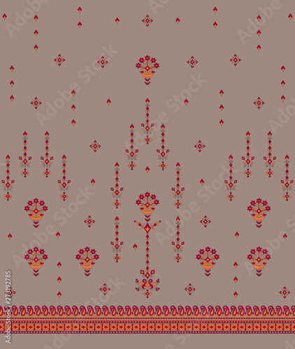 Indian mughal flower motif background