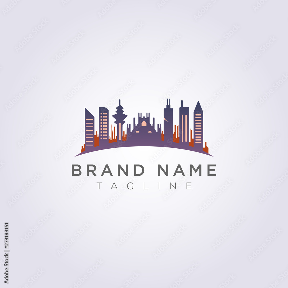 Logo City Icon Design Buildings with skyscrapers, towers, architecture