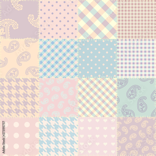 Seamless background pattern. Patchwork pattern. Vector image