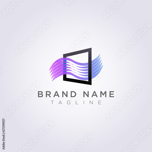 Square Logo Icon Design with Waves For You to Use.