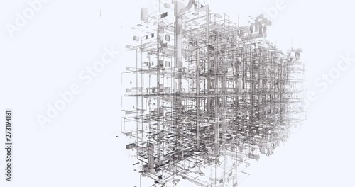 Conceptual visualization of the BIM model utilities of the building	 photo