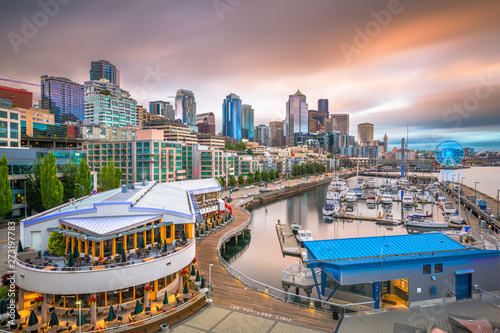 Seattle, Washington, USA Pier and Skyline