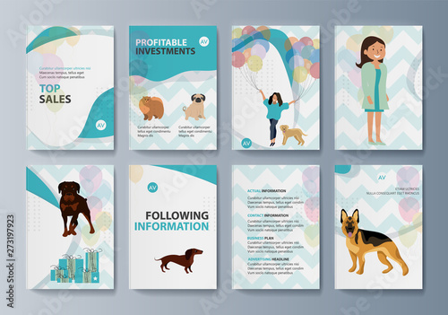 Set of brochures kit for pet purchase advertising