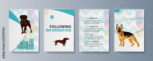 Set of brochures kit for pet purchase advertising