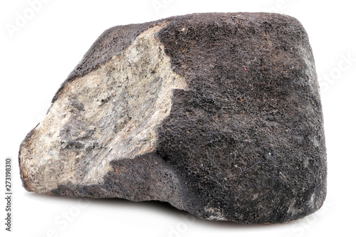 Canvas Print fragment of the Chelyabinsk meteorite (fallen 15 February 2013) isolated on whit