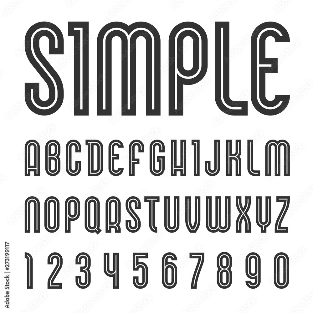 Font, trendy alphabet Font, trendy alphabet