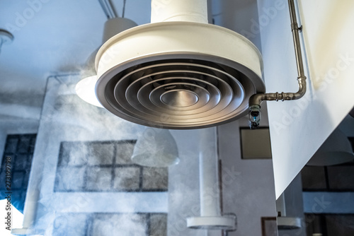 фотографія smoke extractor hood in an industrial kitchen.