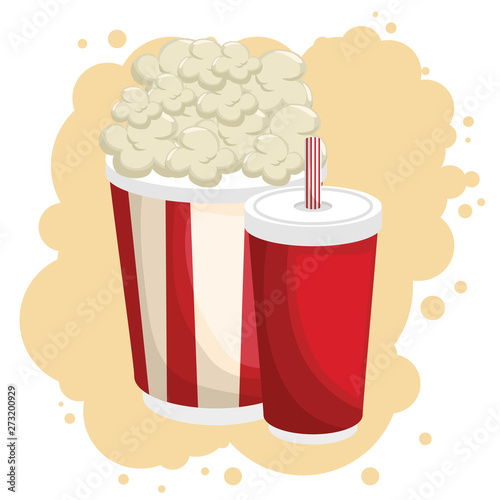 cinema fast food combo vector illustrator