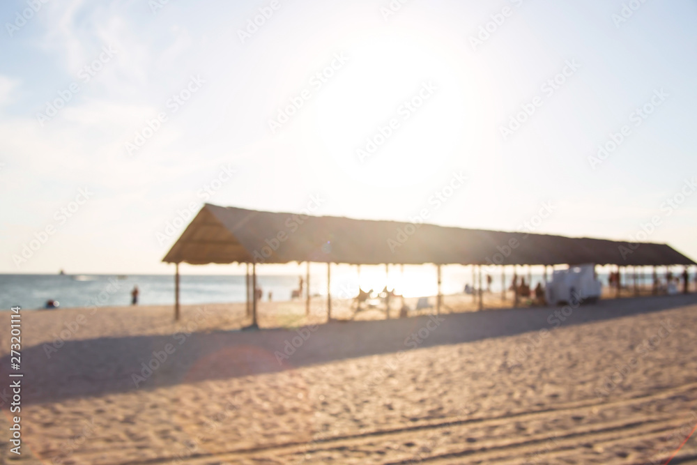 Summer atmosphere of relaxing in the sea of heat and bright sun