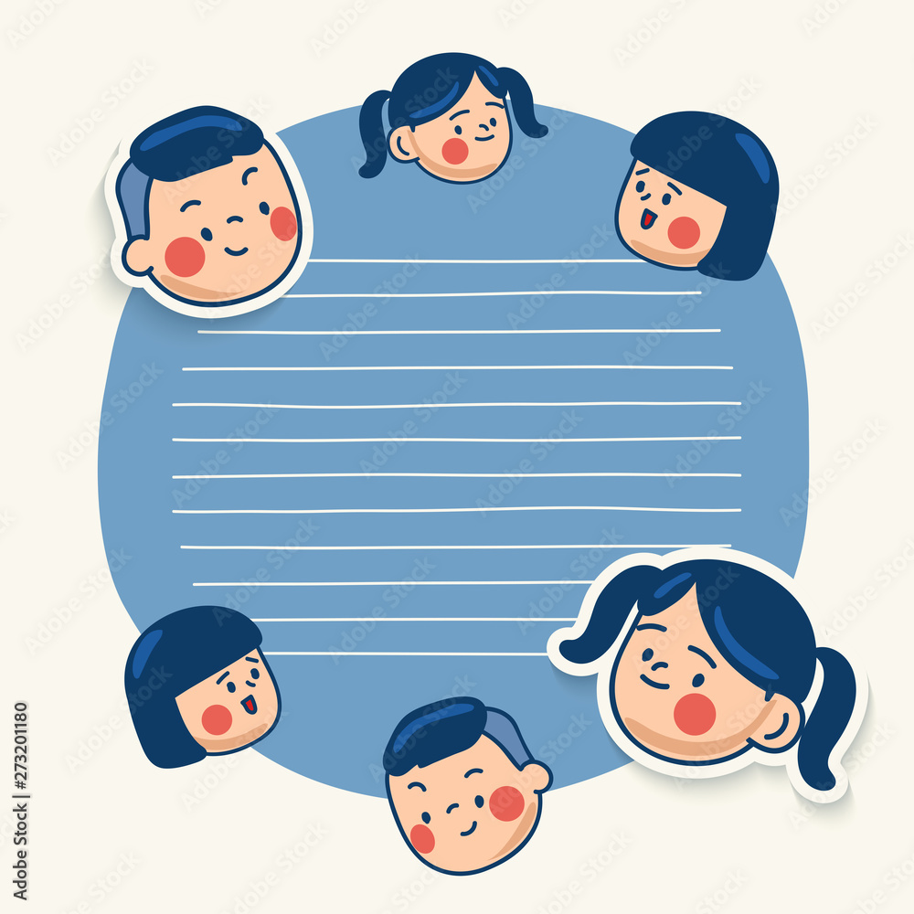 Cute school kids illustration elements for notebook, diary, stickers and planner : Vector Illustration Cute school kids illustration elements for notebook, diary, stickers and planner : Vector Illustration