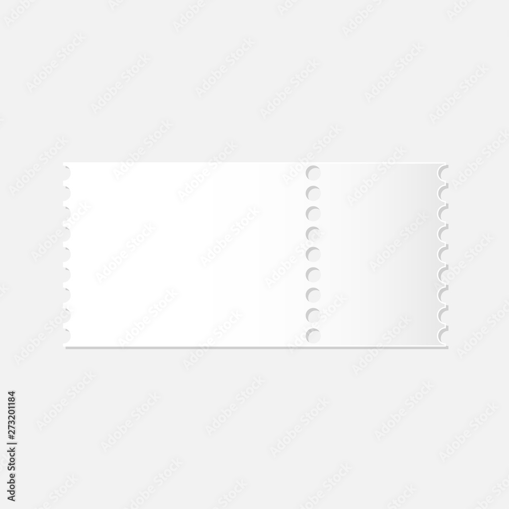 realistic mockup of detachable blank white ticket realistic mockup of detachable blank white ticket