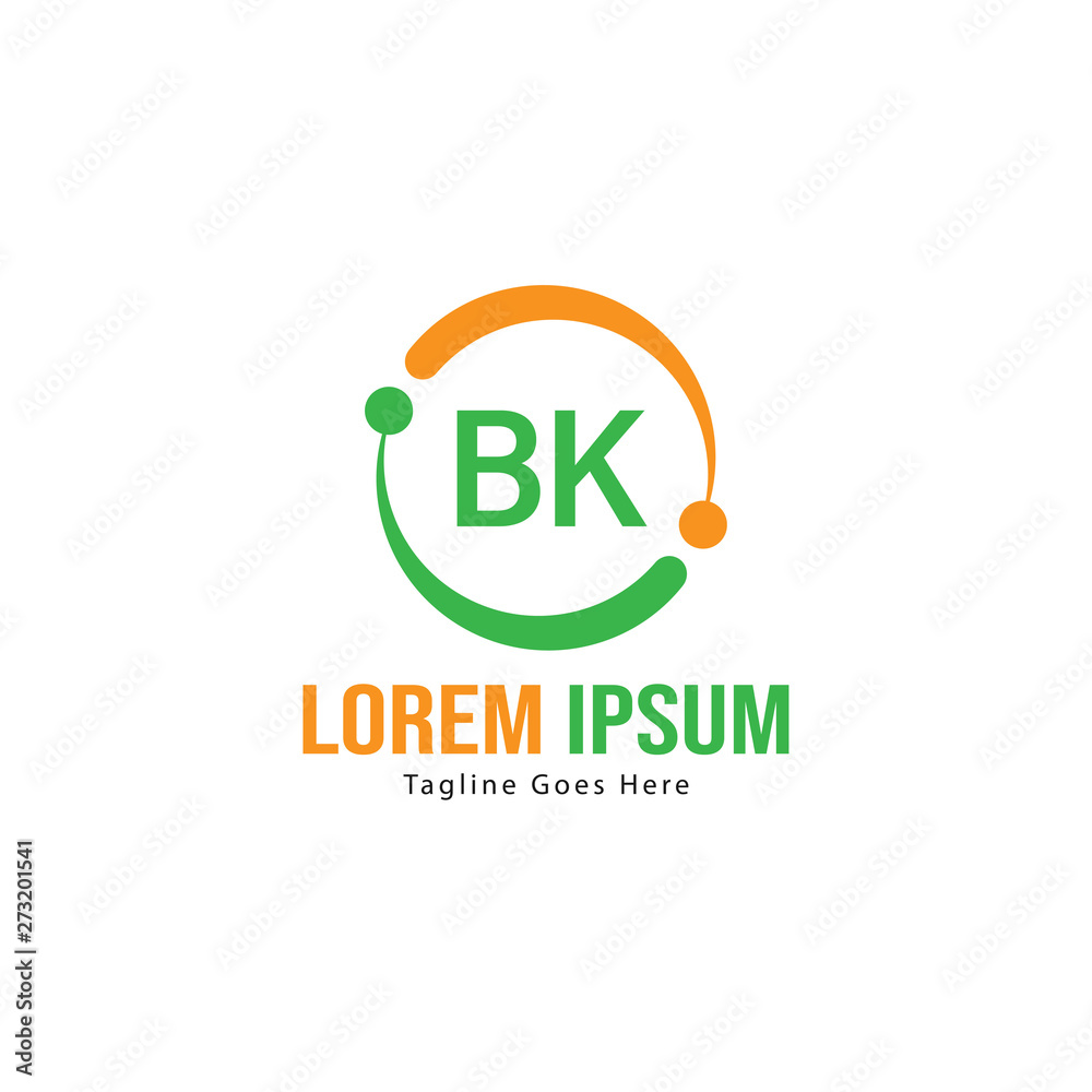 BK Letter Logo Design. Creative Modern BK Letters Icon Illustration BK Letter Logo Design. Creative Modern BK Letters Icon Illustration
