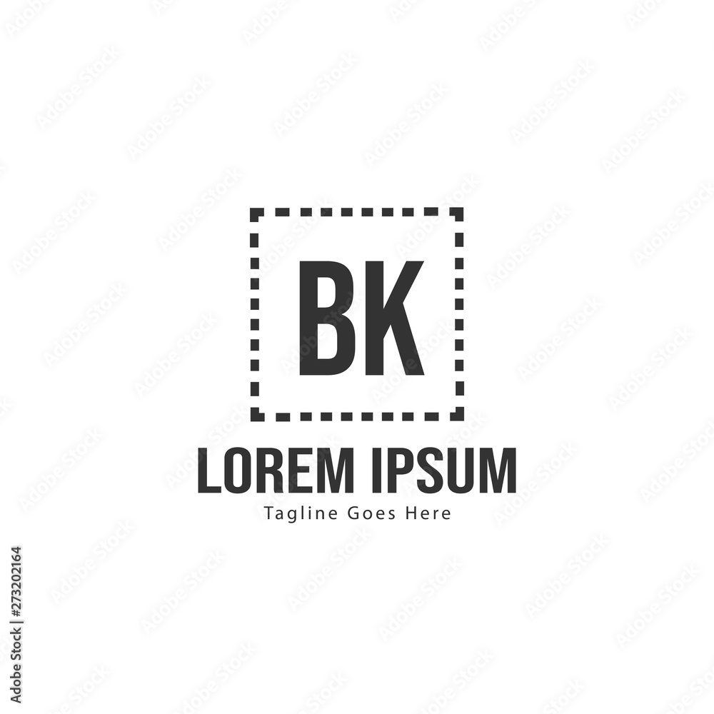 Fototapeta premium BK Letter Logo Design. Creative Modern BK Letters Icon Illustration