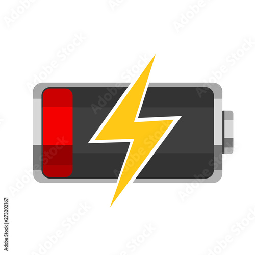 Recharging a dead battery on a white. Logotype