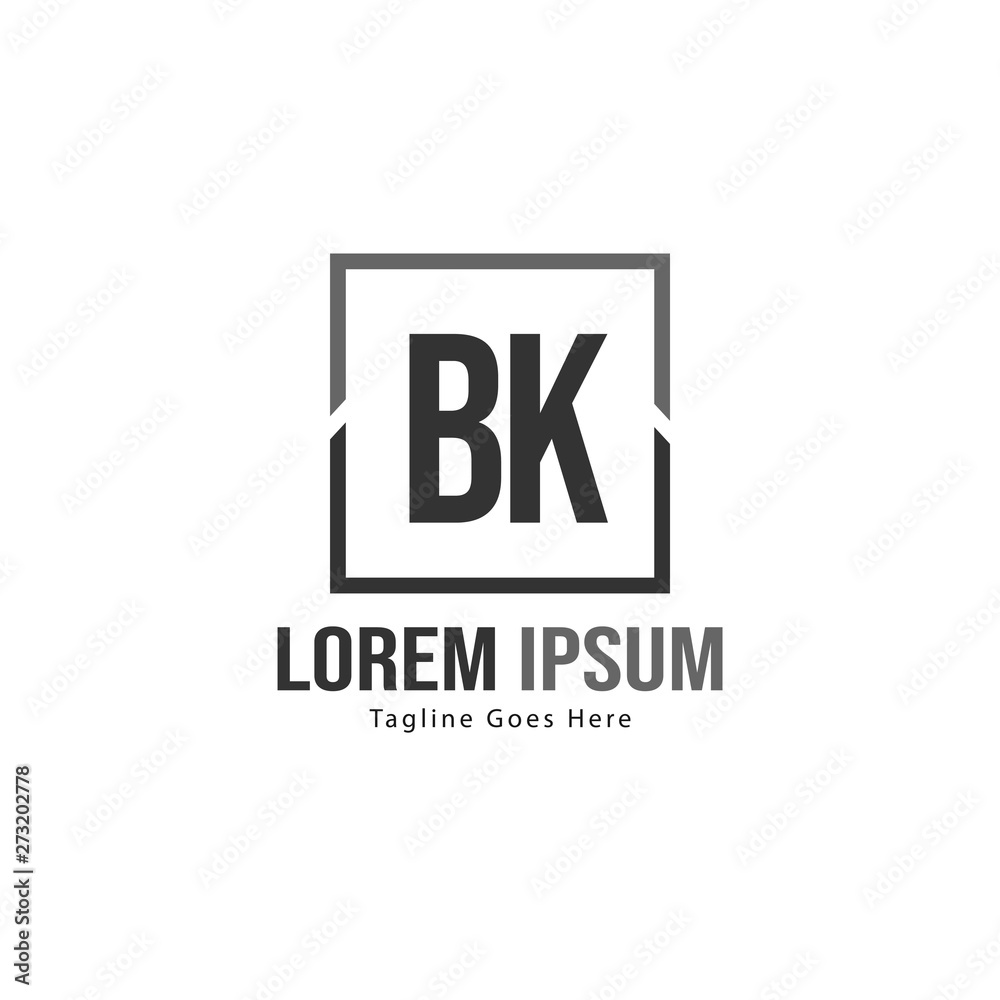 Fototapeta premium BK Letter Logo Design. Creative Modern BK Letters Icon Illustration