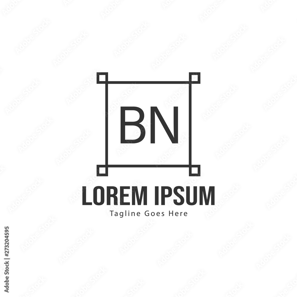 Obraz premium BN Letter Logo Design. Creative Modern BN Letters Icon Illustration