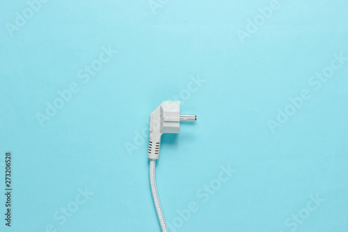 Electric plug on the blue view. Top view