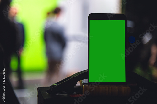 Wallpaper Mural green screen playback monitor in studio Torontodigital.ca