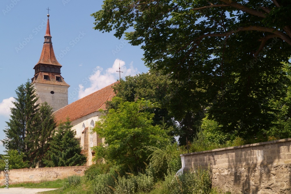 Fototapeta premium Evangelical Church from Feldioara, Brasov, Transylvania, Romania