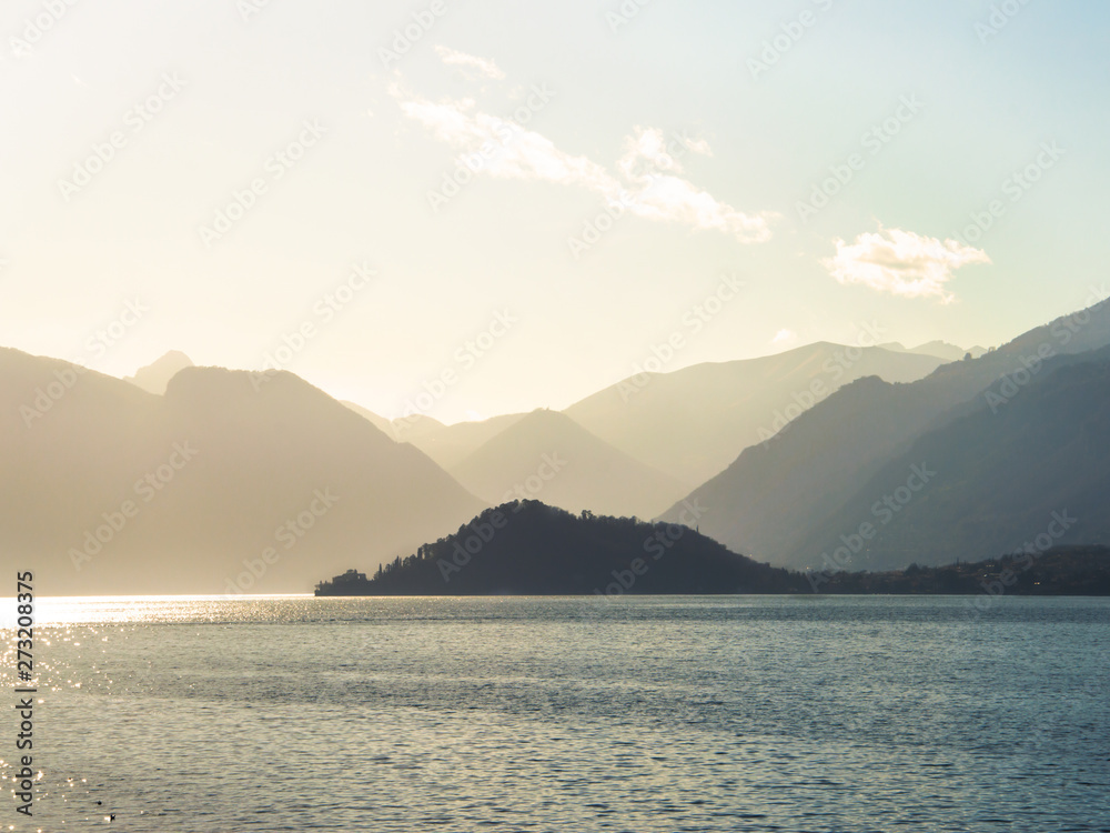 Lake Como in Italy during a sunset Lake Como in Italy during a sunset