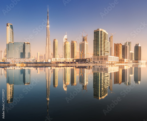 Panoramic view of Dubai Business bay  UAE