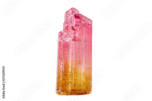 Macro tourmaline mineral stone on white background photo