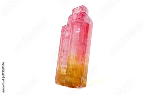 Macro tourmaline mineral stone on white background photo