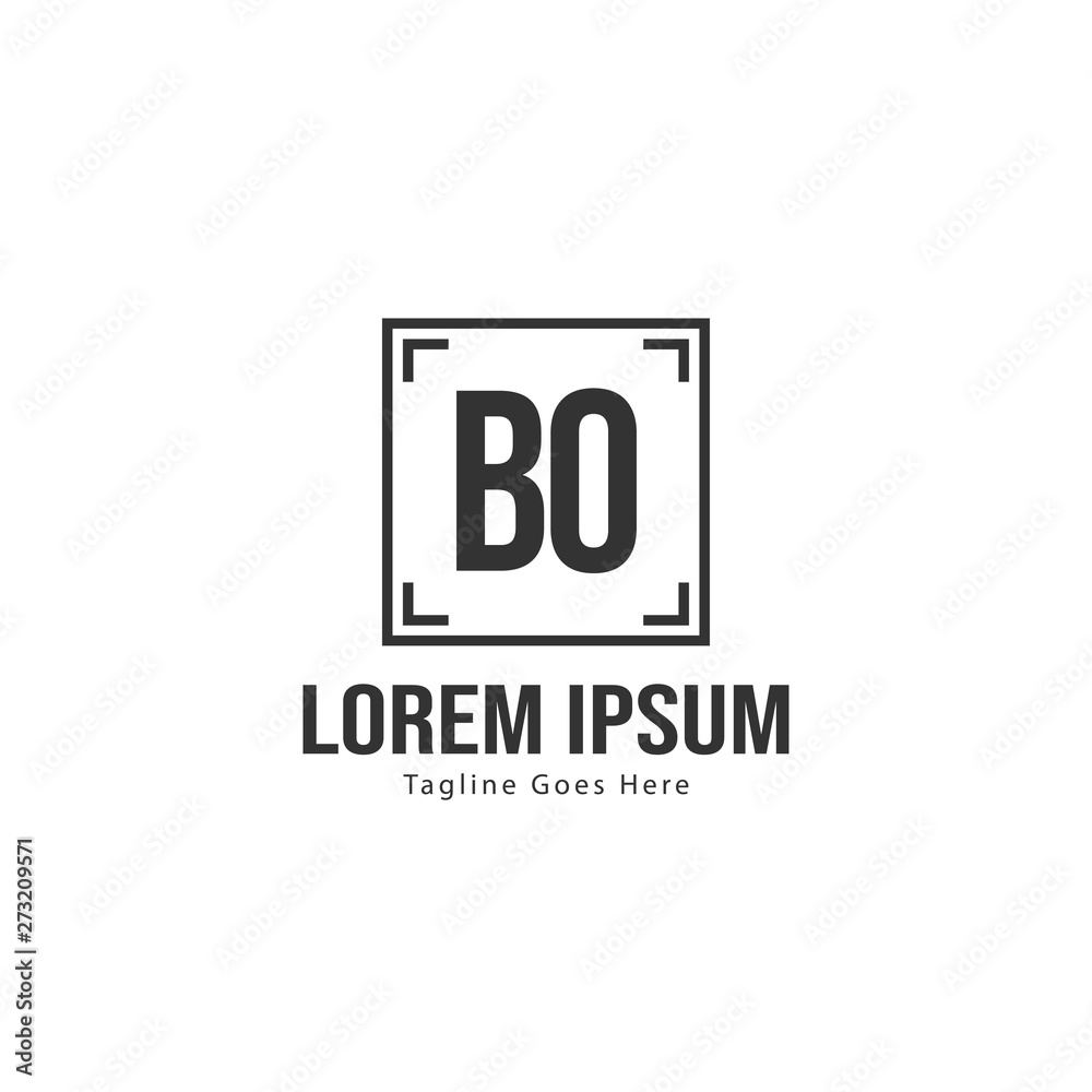 Fototapeta premium BO Letter Logo Design. Creative Modern BO Letters Icon Illustration