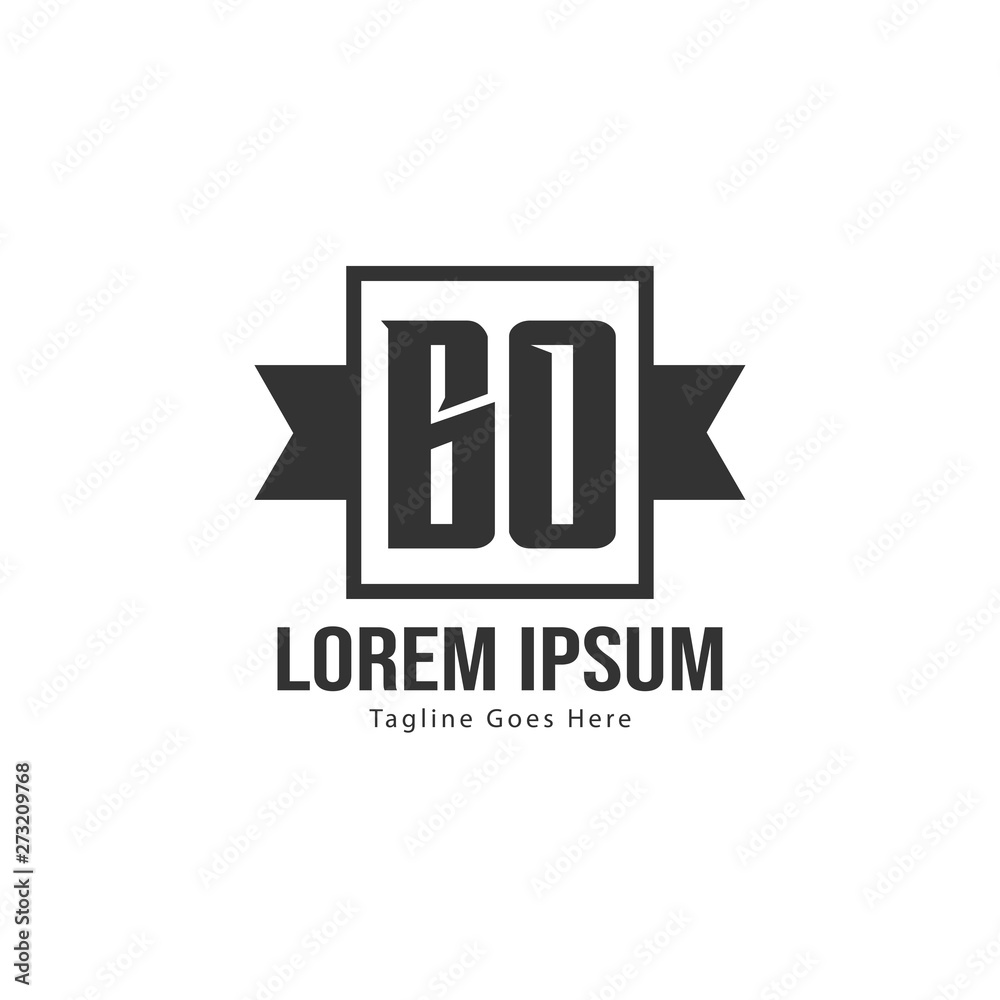 Obraz premium BO Letter Logo Design. Creative Modern BO Letters Icon Illustration