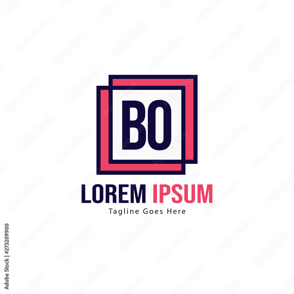 BO Letter Logo Design. Creative Modern BO Letters Icon Illustration