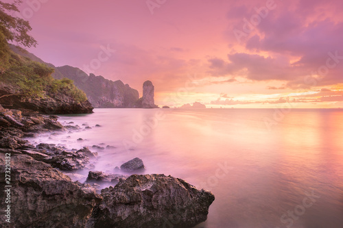 Tropical coast, jungle and cliff of Thailand beach © boule1301