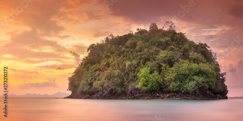 Fototapeta Naklejka Na Ścianę i Meble -  Tropical coast, jungle and cliff of Thailand beach