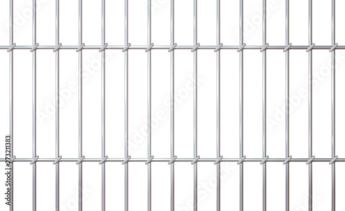 Background realistic prison iron interior. Jail cells modern with bars. Banner vector detailed illustration metal lattice. Detention centre cell metallic. Isolated way, freedom concept grid.