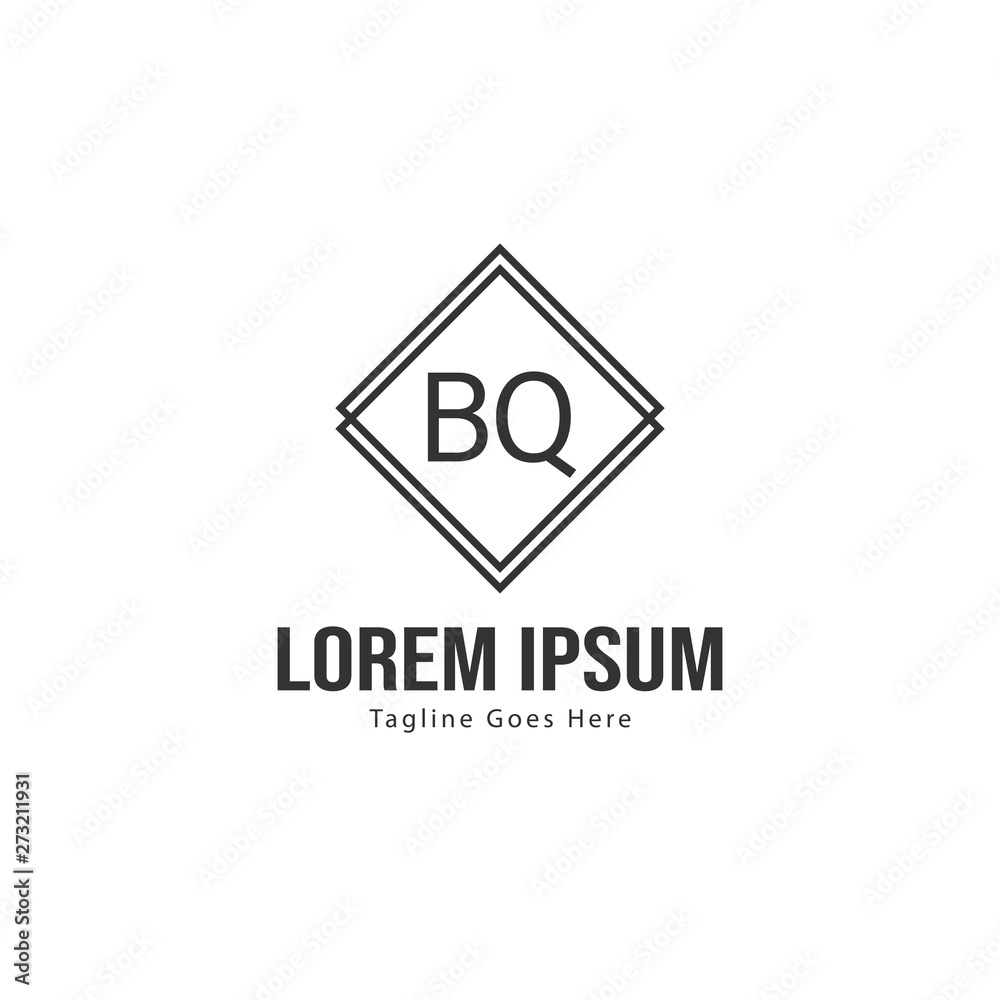 Fototapeta premium BQ Letter Logo Design. Creative Modern BQ Letters Icon Illustration