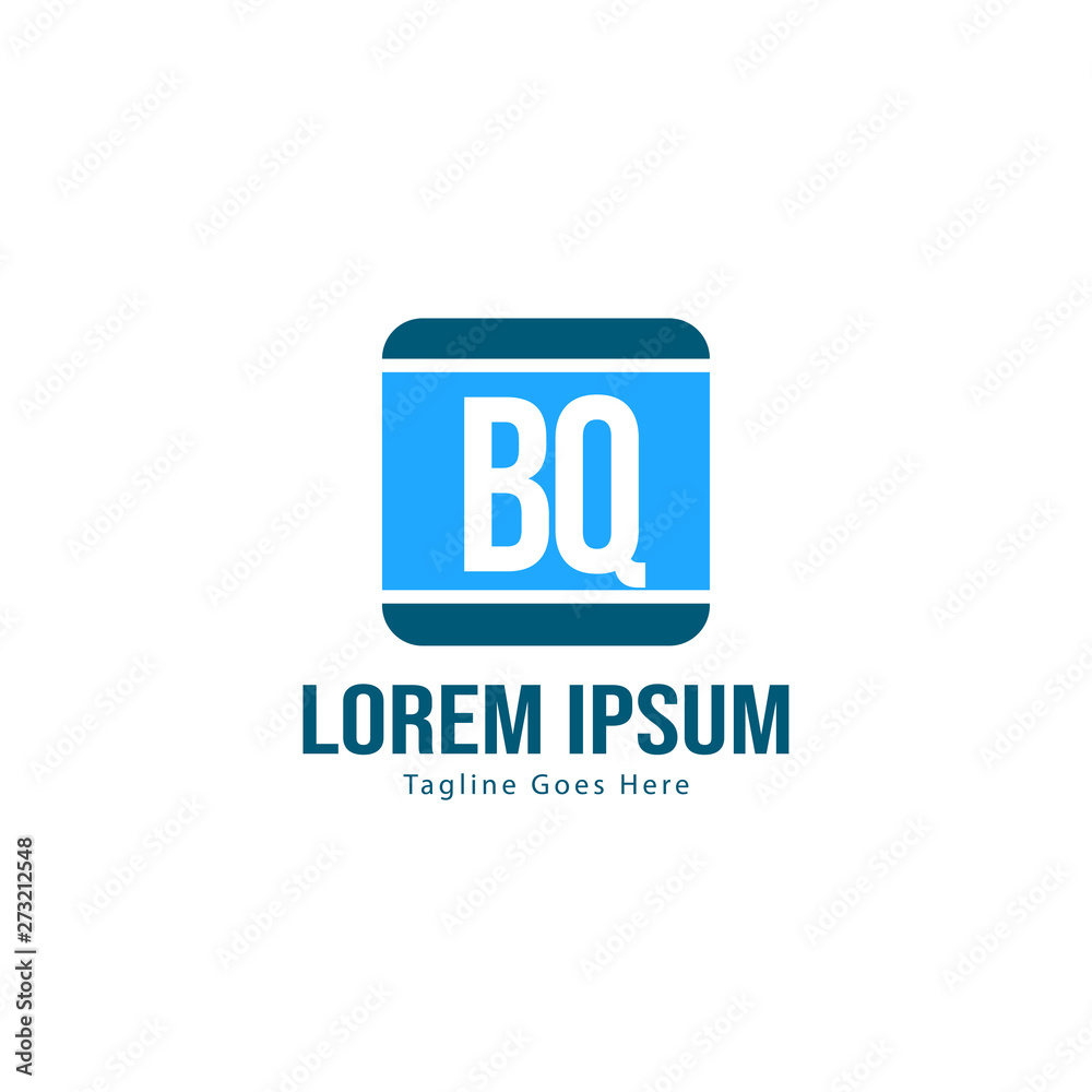 Fototapeta premium BQ Letter Logo Design. Creative Modern BQ Letters Icon Illustration