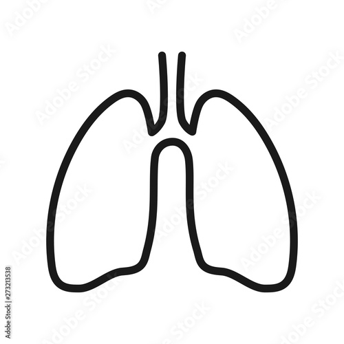 Icon of human lungs in outline style