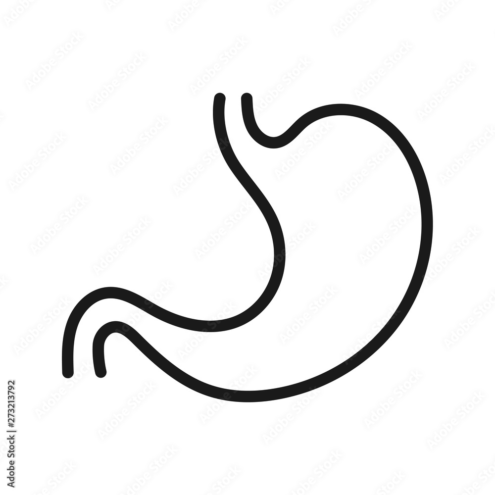 Icon of human stomach in outline style