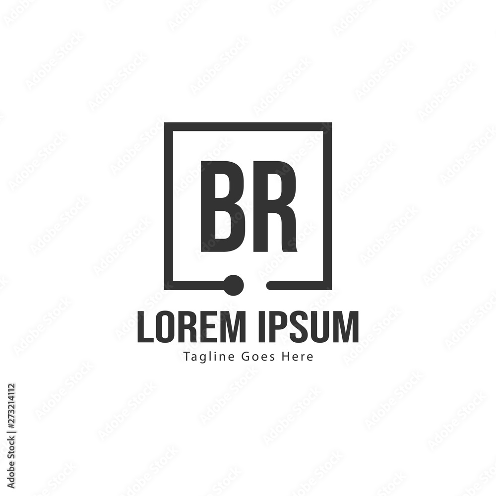 BR Letter Logo Design. Creative Modern BR Letters Icon Illustration