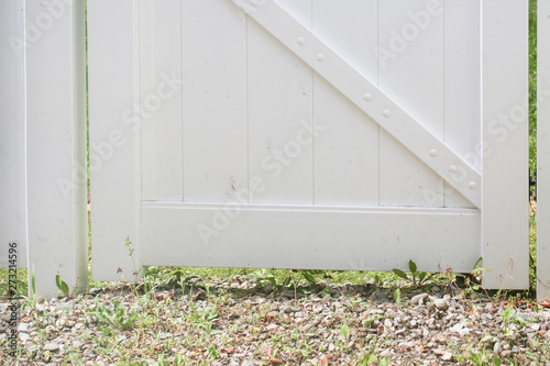 White gate fence closeup - Image