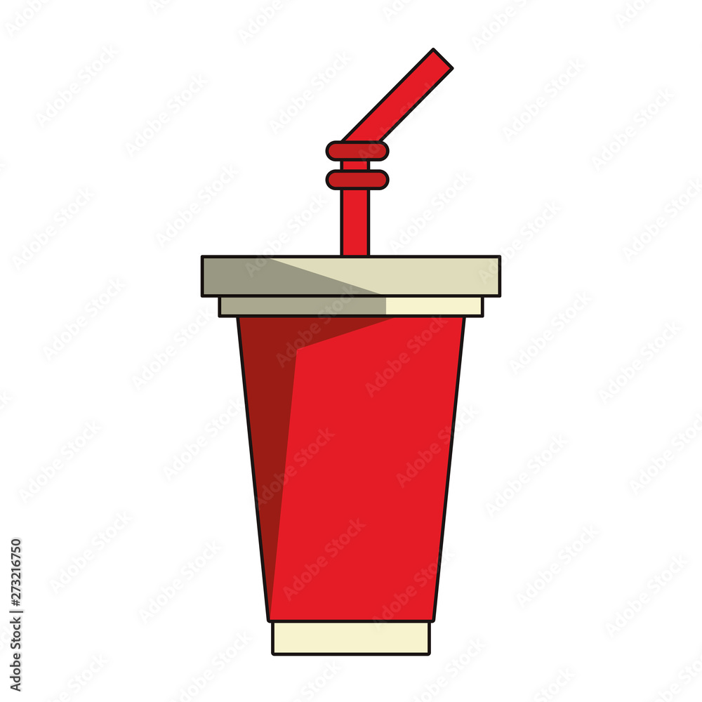 Soda cup with straw cartoon isolated Soda cup with straw cartoon isolated