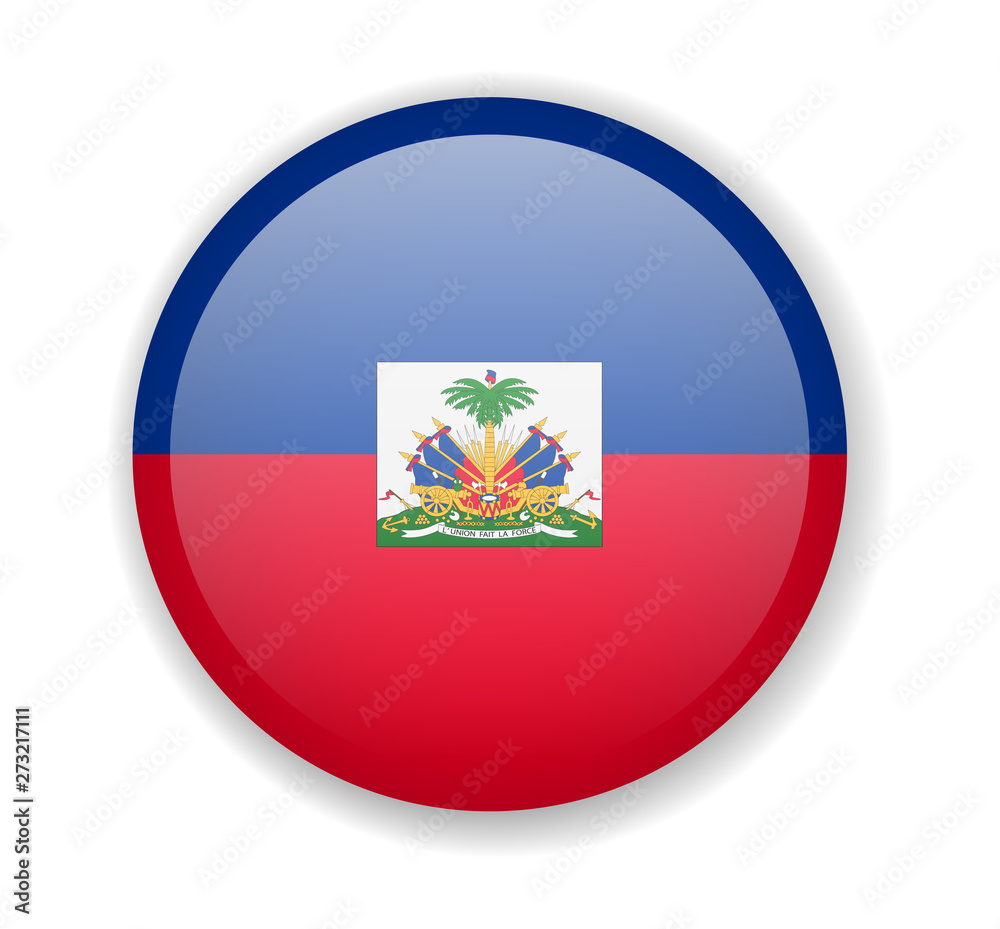 Haiti flag round bright icon on a white background